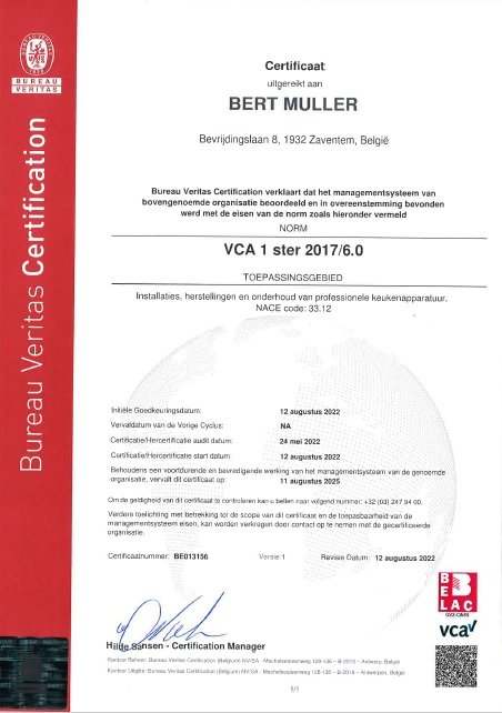 Certificate BE013156 - 14773549 BERT MULLER Belgie VCA 2022-2025 NL