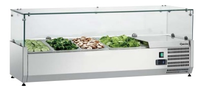 Bartscher 110175 Opzetsaladiere 3 x 1/3GN + 1 x 1/2 GN met glasopbouw