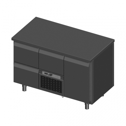 Koelwerkbank FP0-E230-130/70/90 - 1 deur + 3 laden 1/1GN